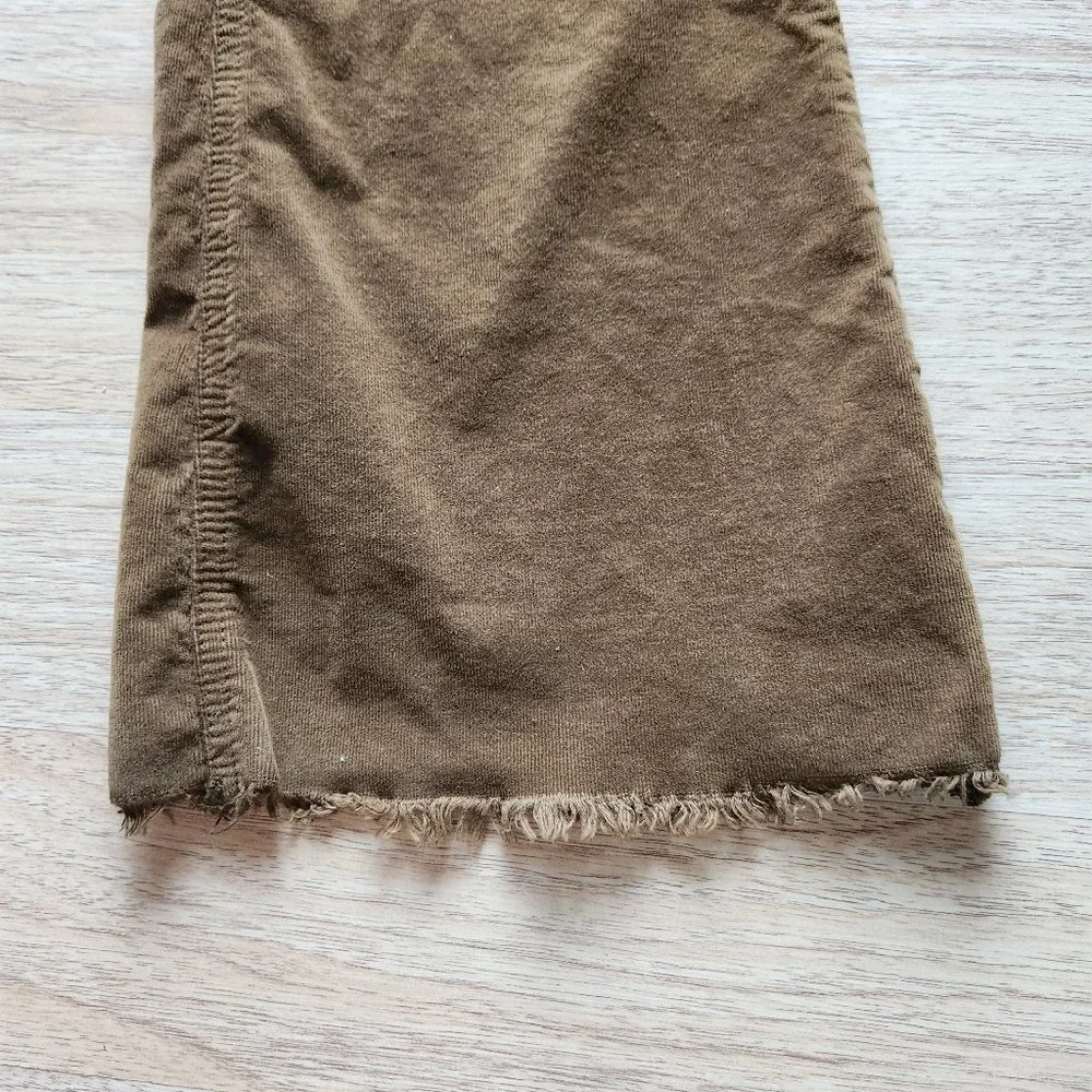 We The Free Corduroy Flare Pants Raw Hem 5-Pocket Stretch Zip Brown - Picture 6 of 10